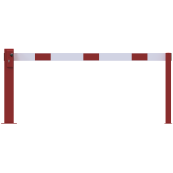 Compact hand barrier | without fixed support post | clear width: 2000 mm | with profile cylinder lock | hot-dip galvanized and coated red / white